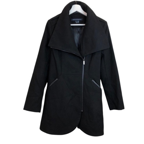 NEW French Connection Black Wool Blend Zip Jacket - Picture 4 of 13